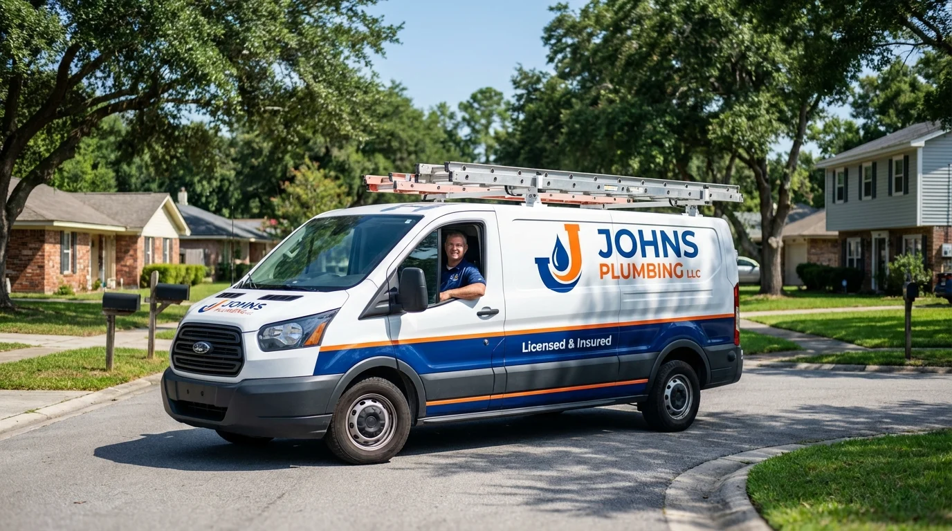 Johns Plumbing LLC service van in Siren, WI