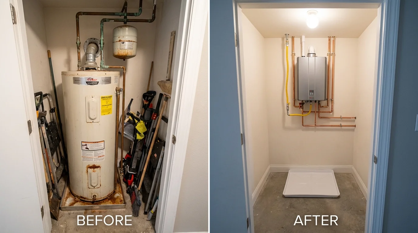 Tank water heater versus wall-mounted tankless unit comparison for Siren, WI homeowners